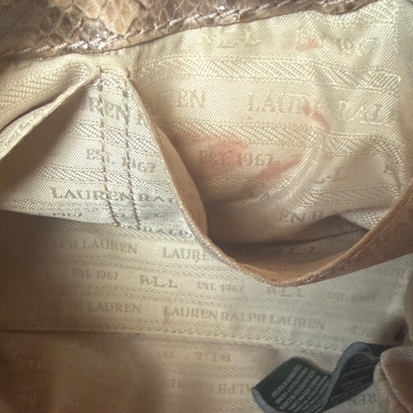 Gorgeous Ralph Lauren Snakeskin Embossed Leather Crossbody Bag - Brown - Picture 15 of 16